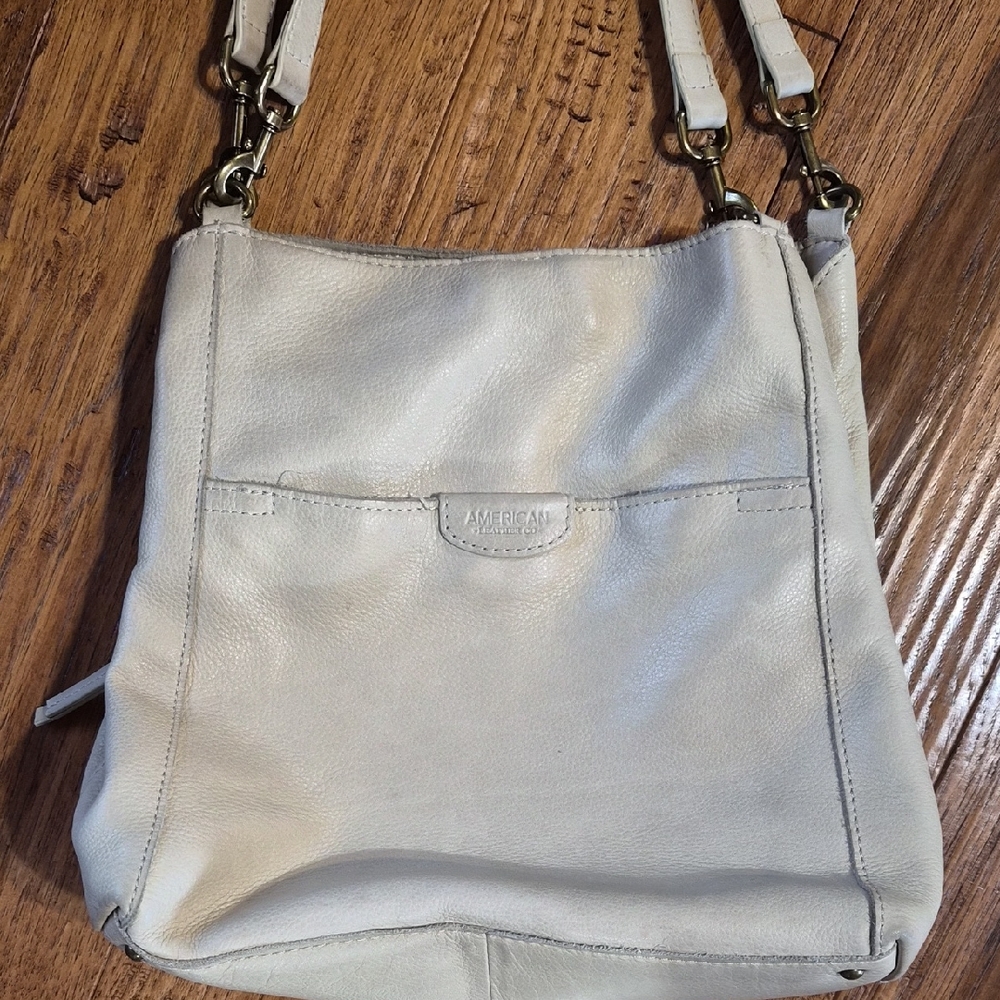 American Eagle Outfitters Cream Leather Crossbody Purse
